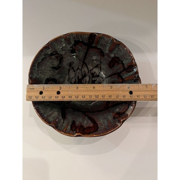 Savoy Ambiance Collection Retired Blue Soup Bowl Speckled Scalloped Lotus Flower - Picture 6 of 7